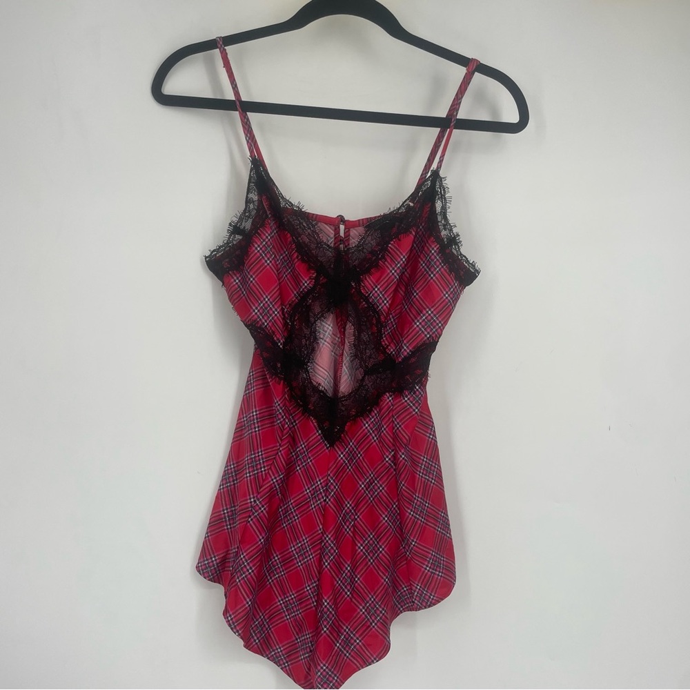 Victoria’s Secret Small Pink Lace Satin Babydoll Teddy One Piece Lingerie School